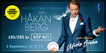 Näst, näst bäst i världen, med Håkan Berg Komikern Håkan Berg underhåller